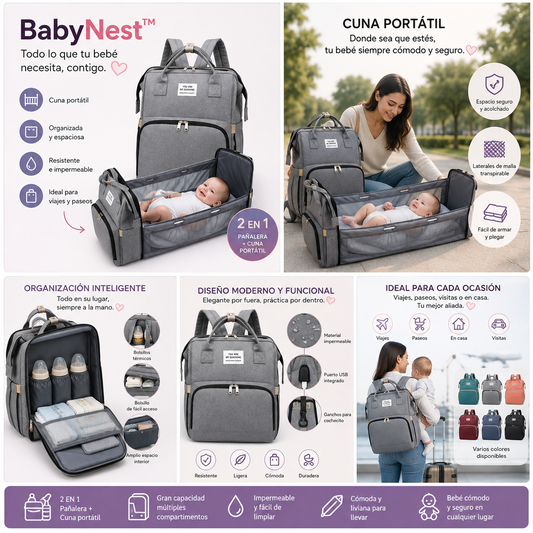BabyNest™ Todo lo que tu bebé necesita, contigo. 👶💗