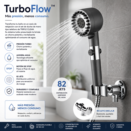 TurboFlow™ — Más presión, menos consumo.