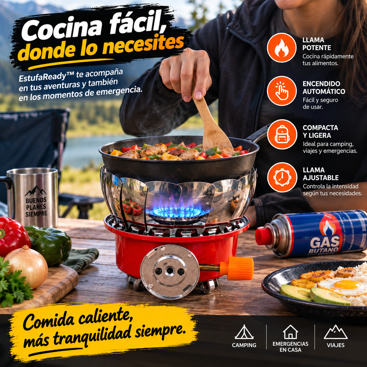 EstufaReady™ “Tu estufa de respaldo para cualquier emergencia.”