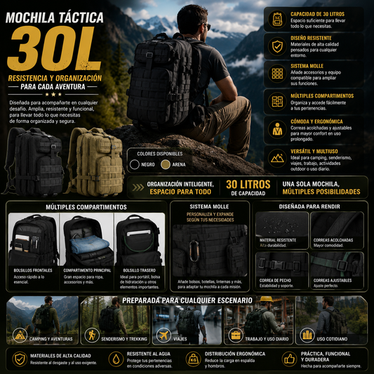 AdventureGo™ Lista para cada aventura de 30 litros
