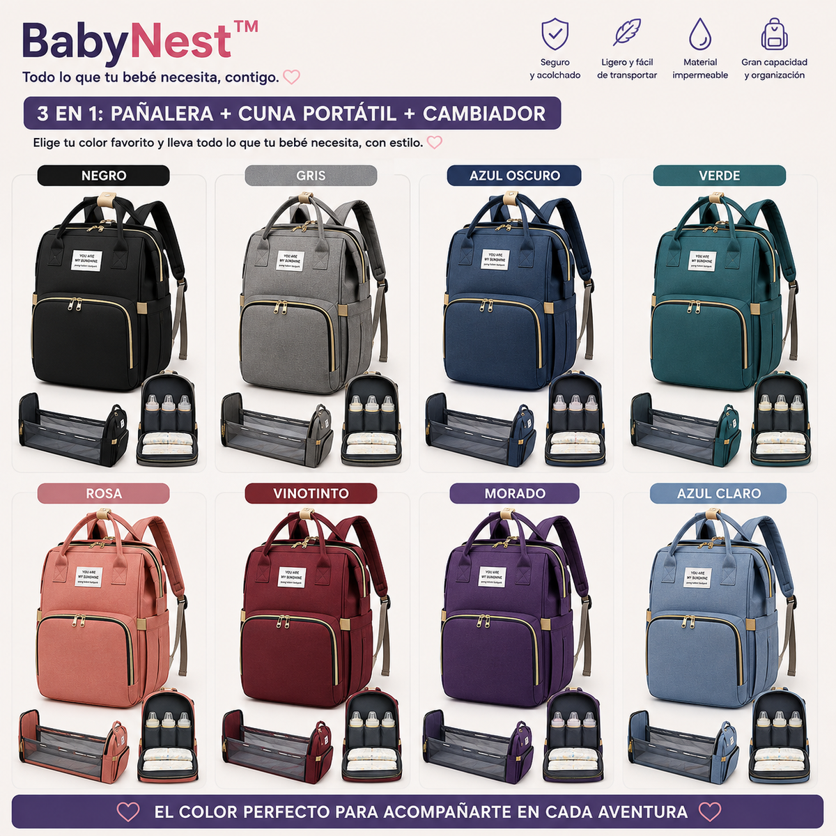 BabyNest™ Todo lo que tu bebé necesita, contigo. 👶💗