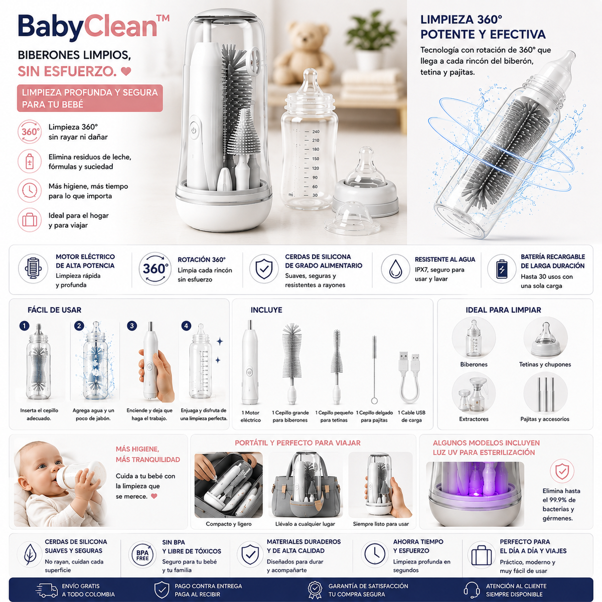 BabyClean™  Biberones limpios, sin esfuerzo. 🍼✨