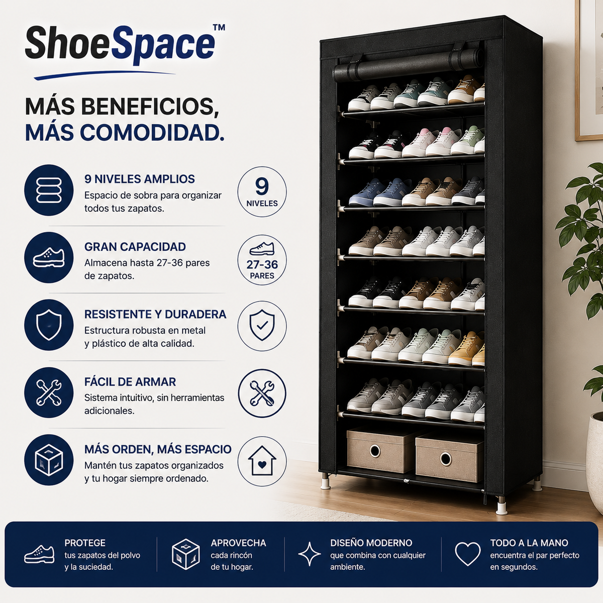 ShoeSpace™ — Más orden, más espacio.