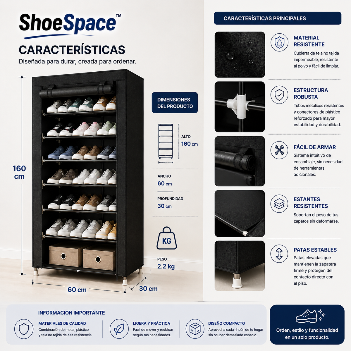 ShoeSpace™ — Más orden, más espacio.