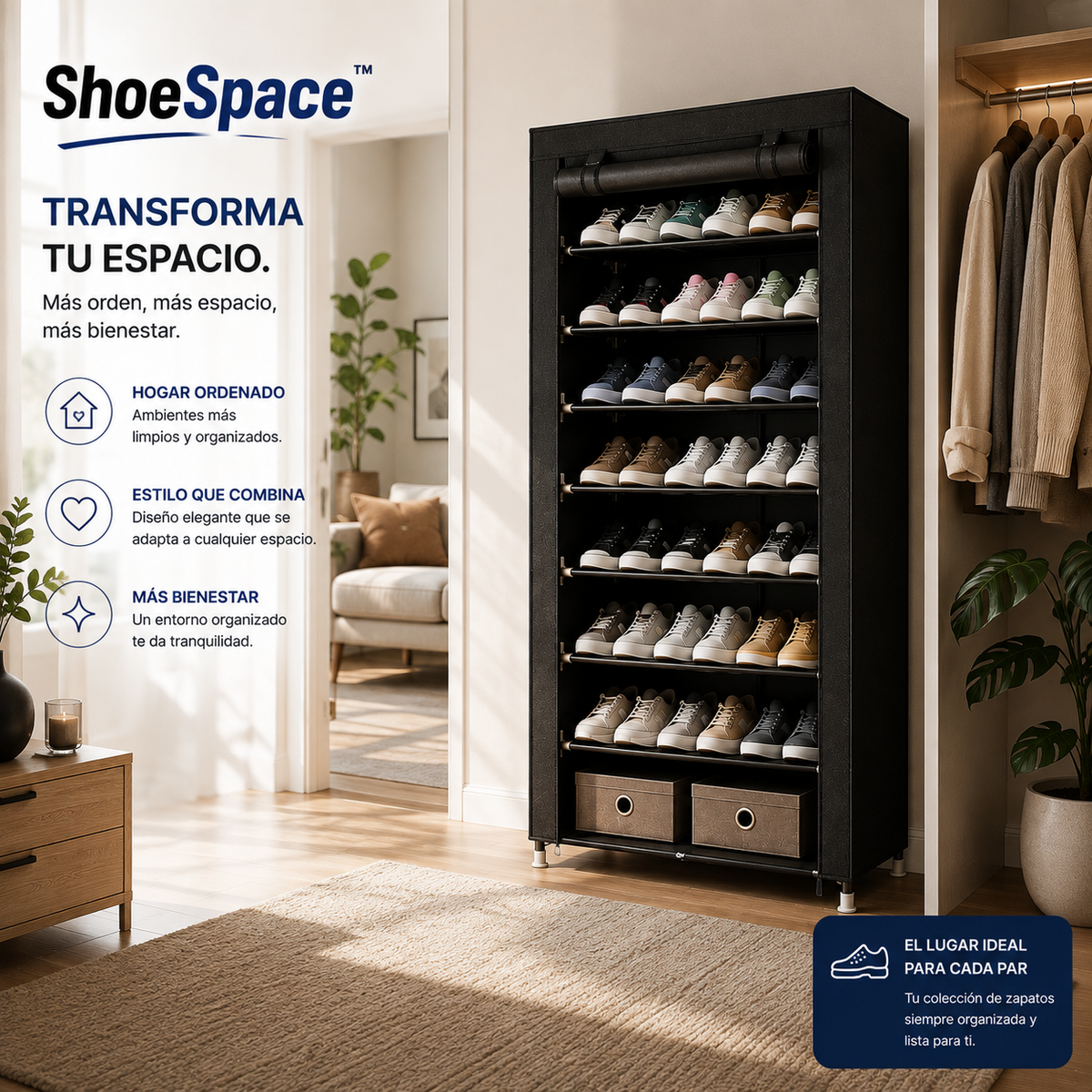 ShoeSpace™ — Más orden, más espacio.