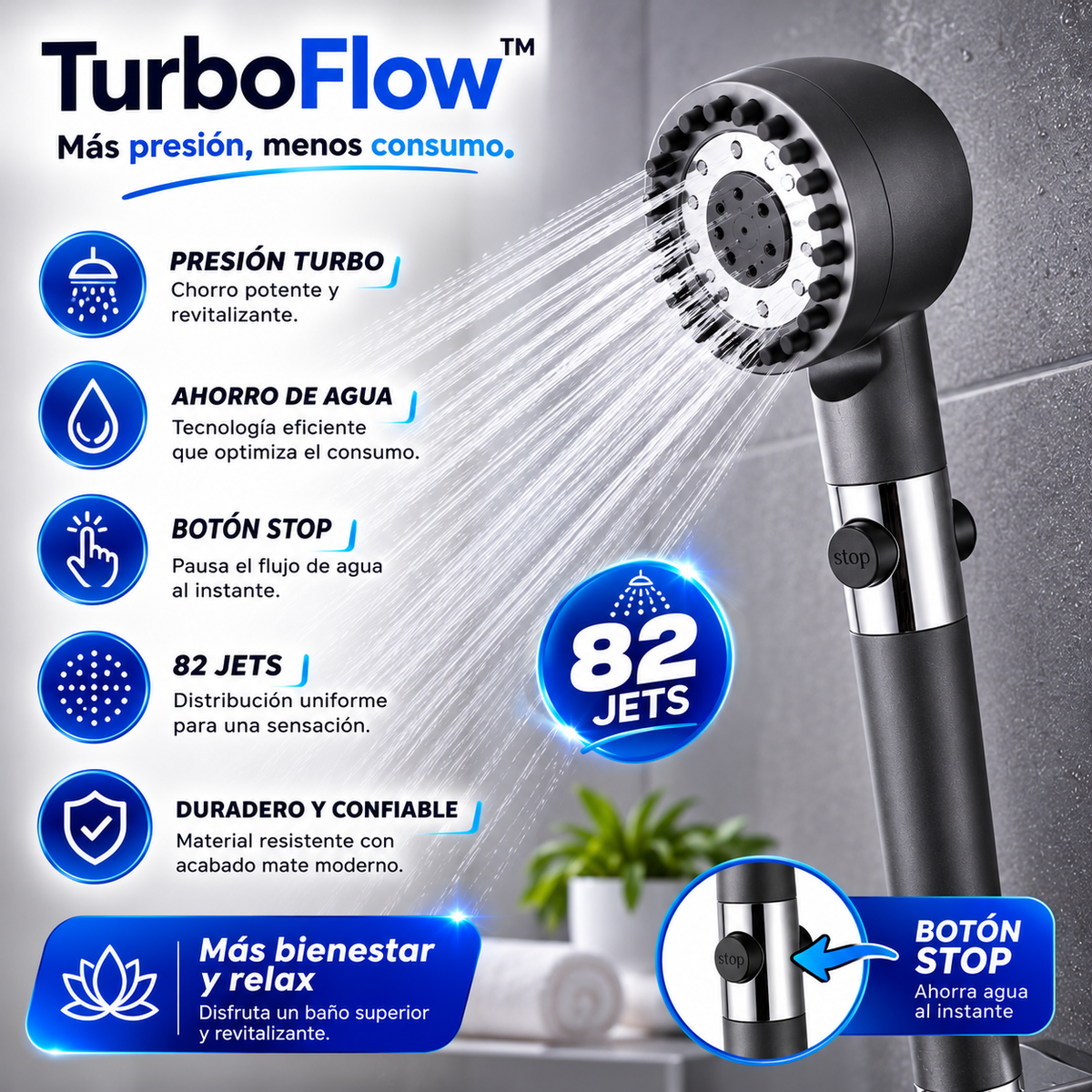 TurboFlow™ — Más presión, menos consumo.