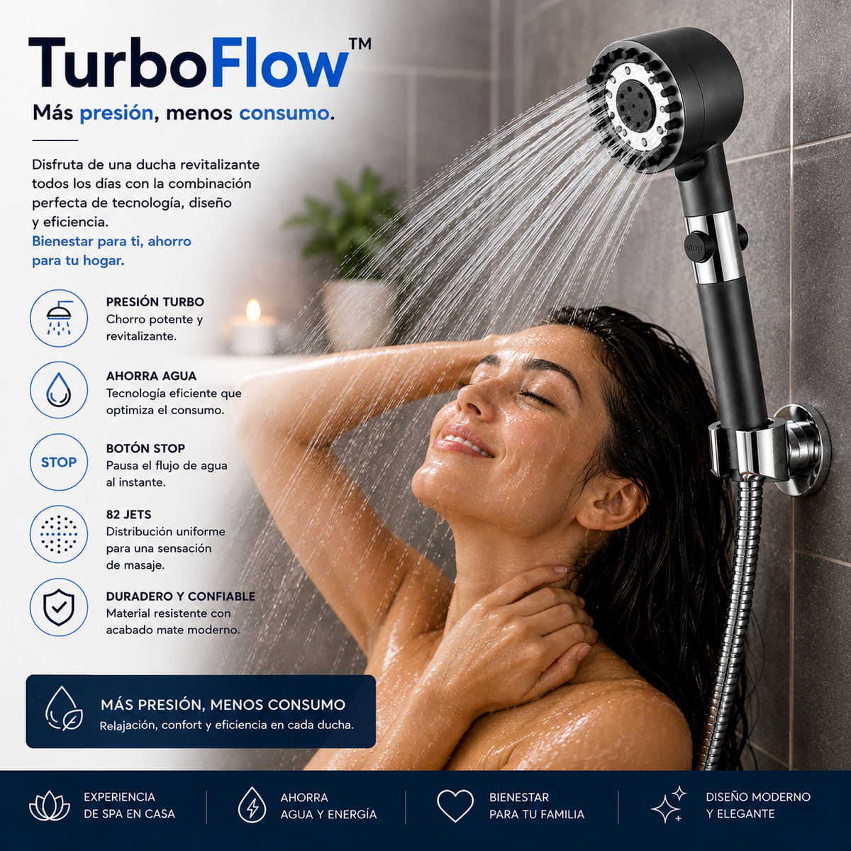 TurboFlow™ — Más presión, menos consumo.