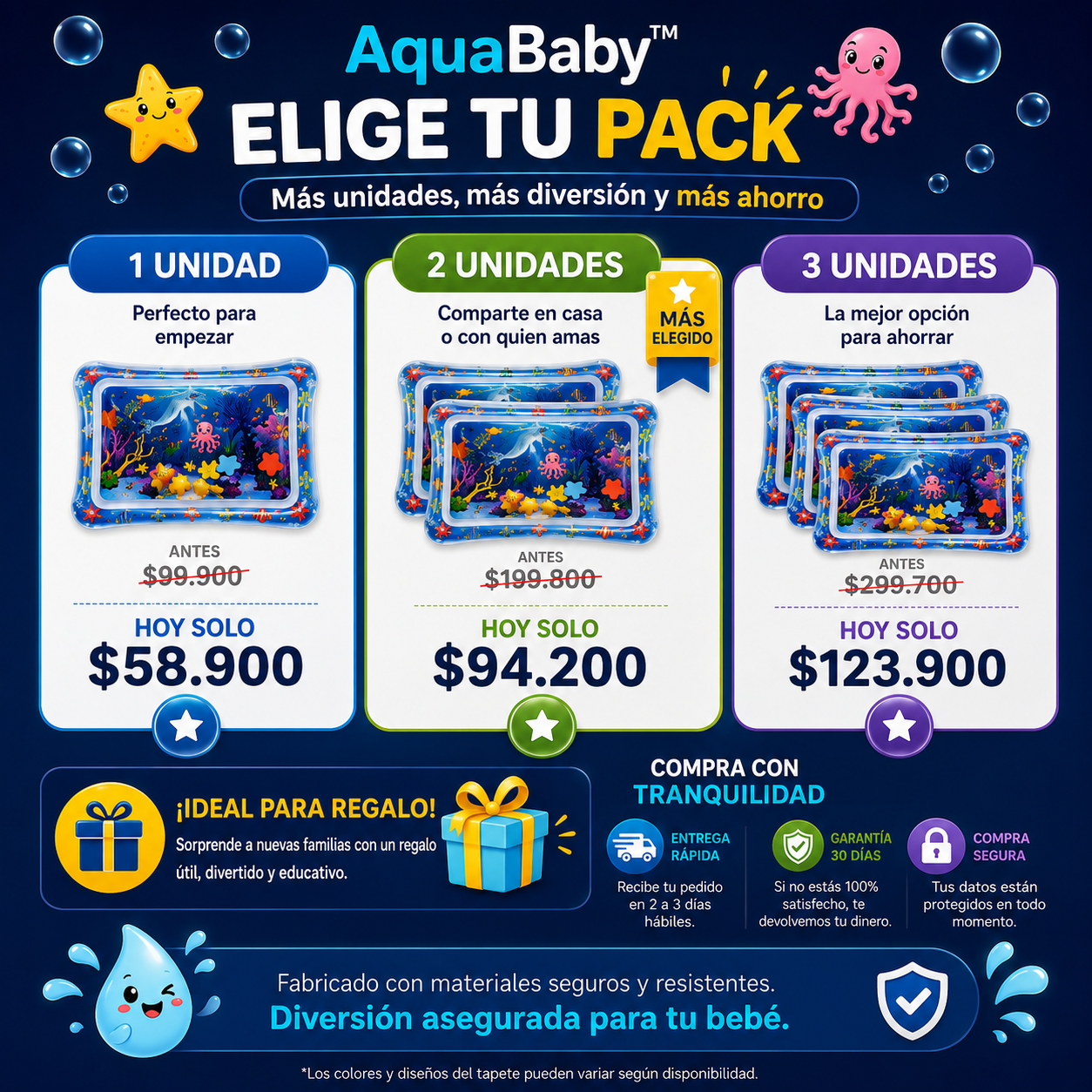 AquaBaby™  Tapete Sensorial de Estimulación Temprana