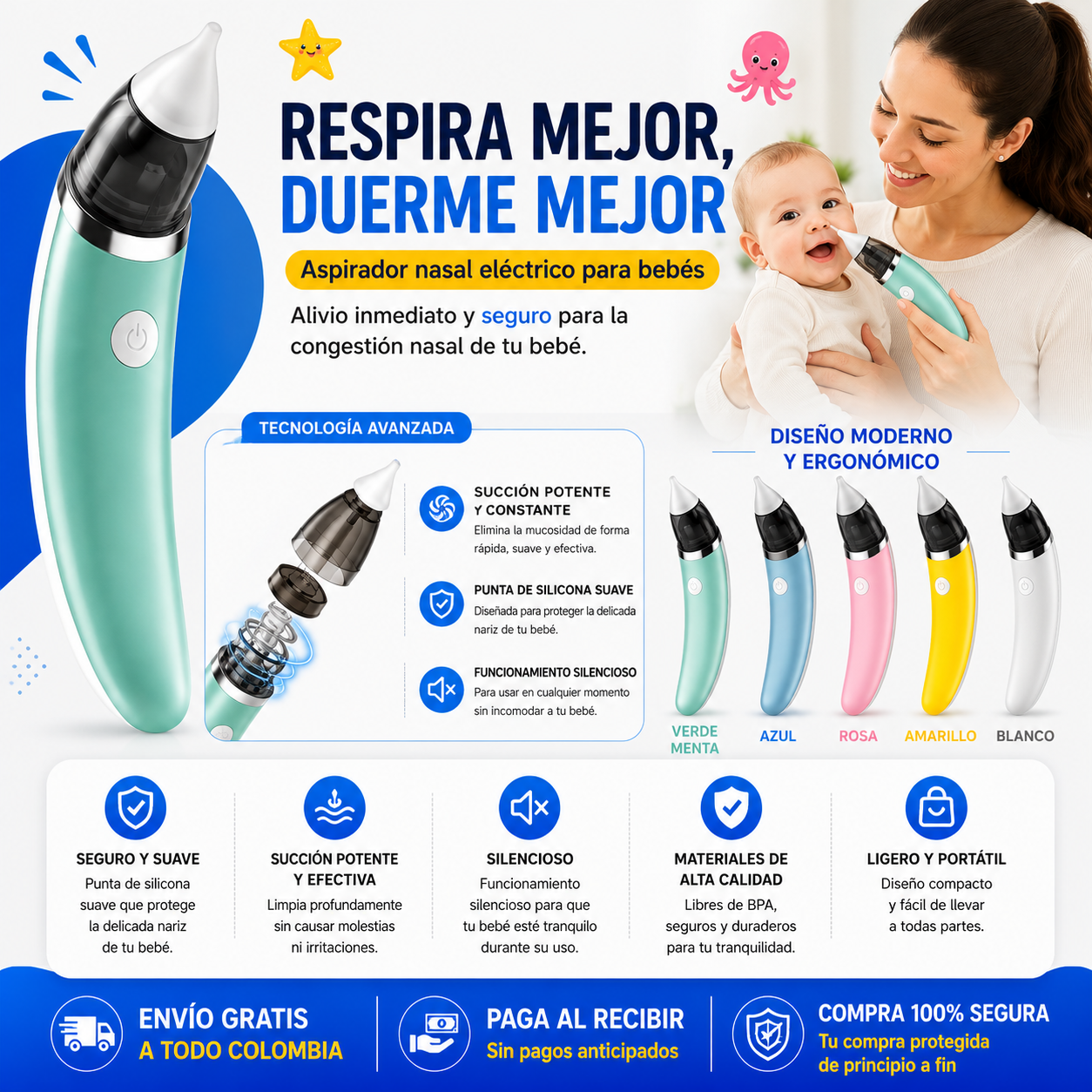 Aspirador Nasal para Bebe