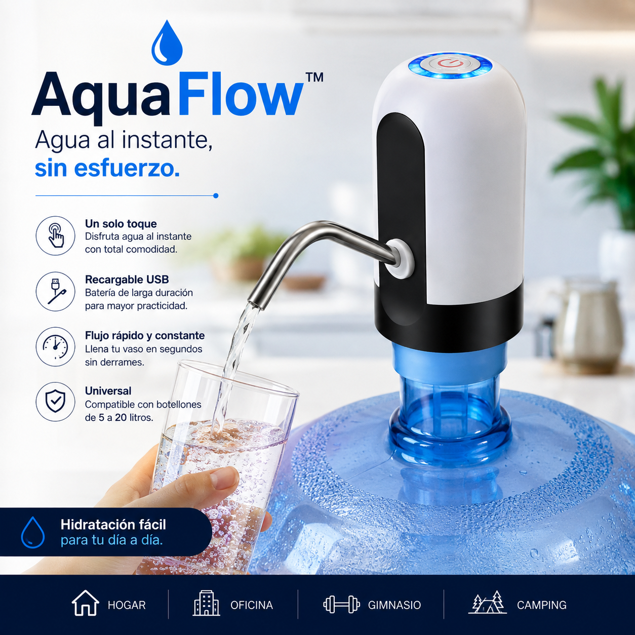 💧 AquaFlow™ – Agua al instante, sin esfuerzo.