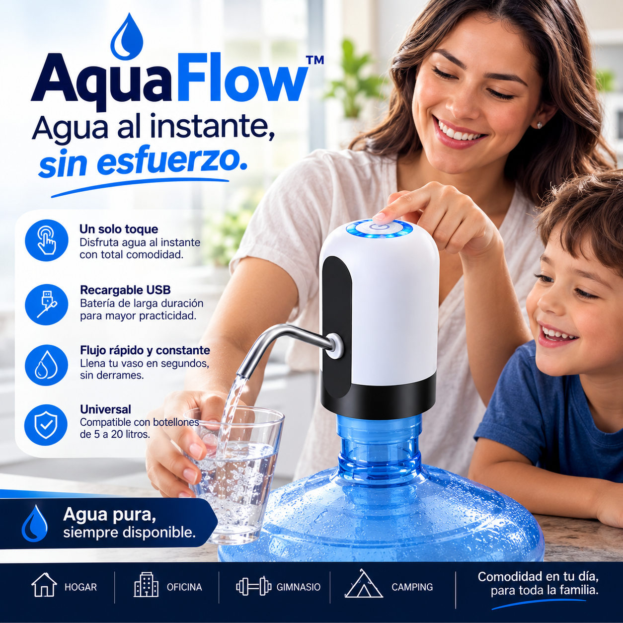 💧 AquaFlow™ – Agua al instante, sin esfuerzo.