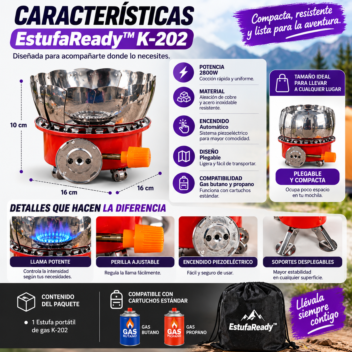 EstufaReady™ “Tu estufa de respaldo para cualquier emergencia.”