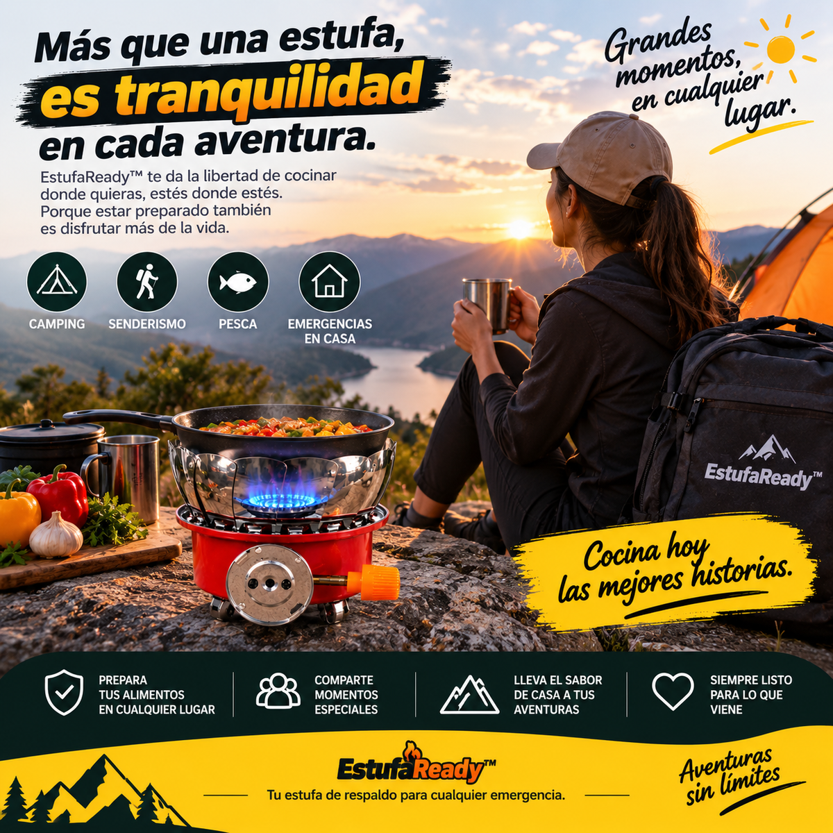 EstufaReady™ “Tu estufa de respaldo para cualquier emergencia.”