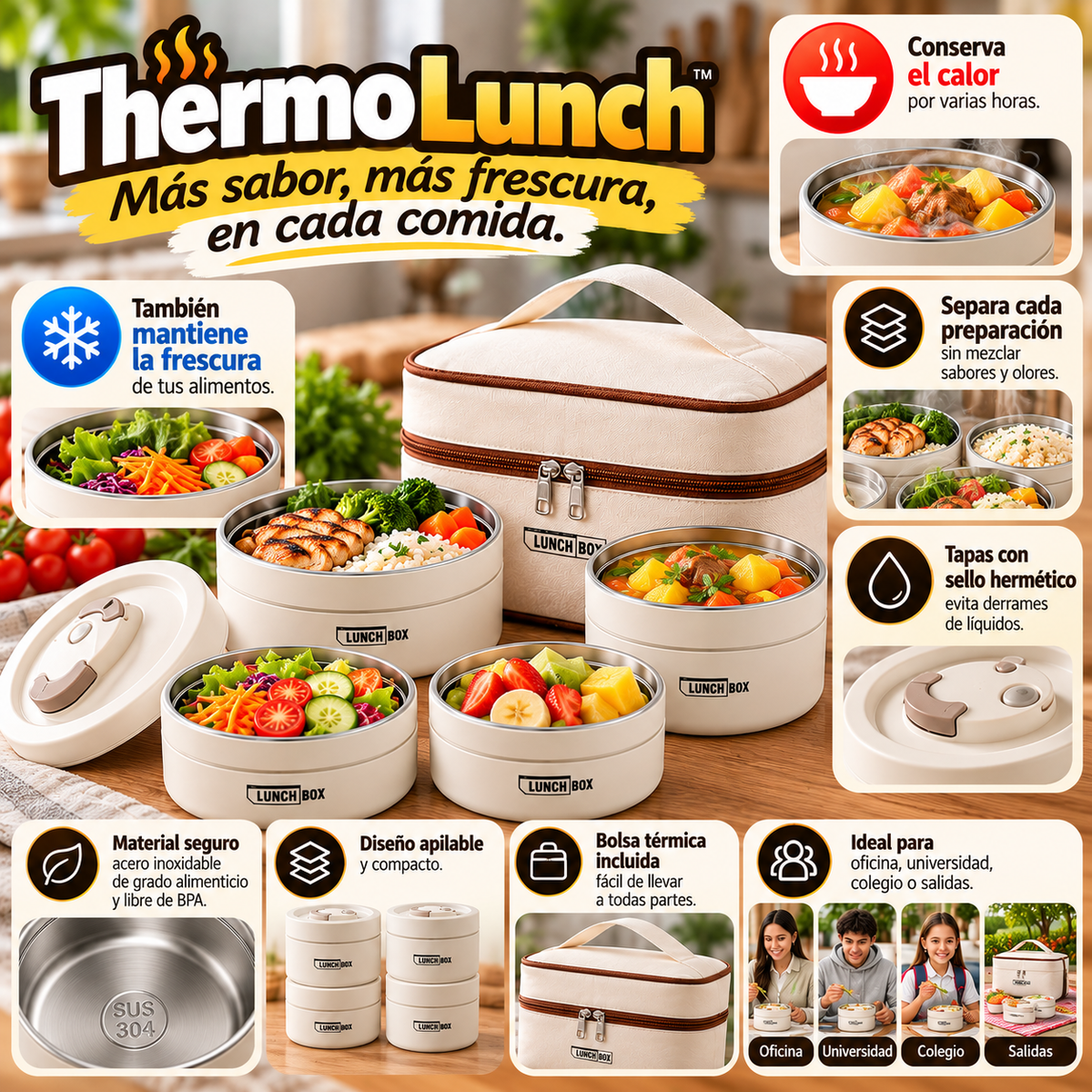 ThermoLunch™   “Tu comida lista, a la temperatura que disfrutas.”