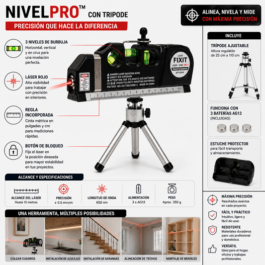 NivelPro™  Con Tripode "Precisión que hace la diferencia".